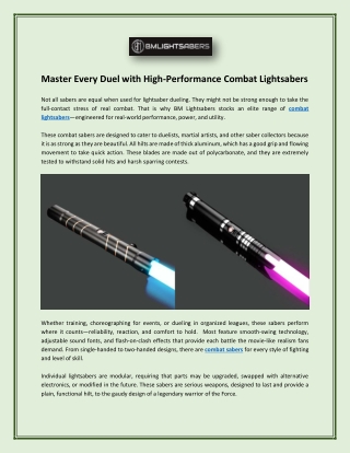 Master Every Duel with High-Performance Combat Lightsabers