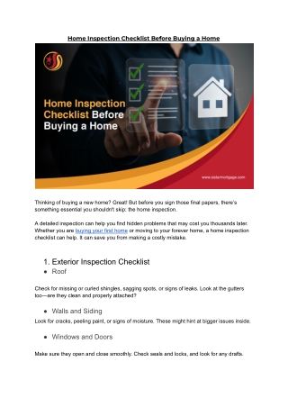 Home Inspection Checklist Before Buying a Home