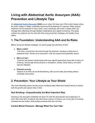 Living with Abdominal Aortic Aneurysm (AAA)_ Prevention and Lifestyle Tips