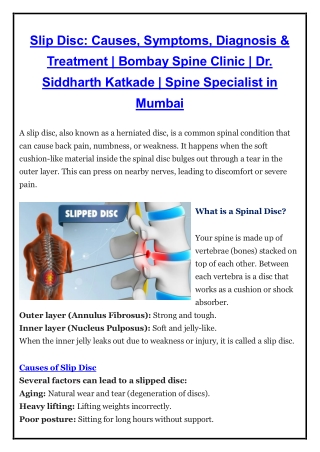 Slip Disc - Dr. Siddharth Katkade