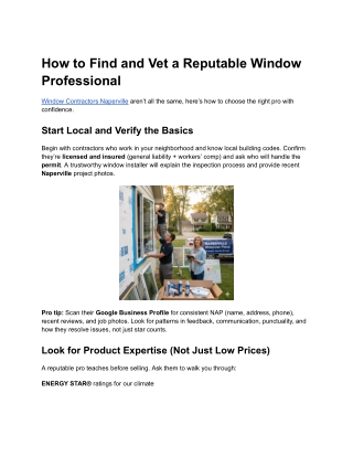 How to Find and Vet a Reputable Window Professional