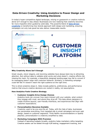 Data-Driven Creativity: How Analytics Powers Design & Marketing