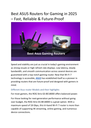 Best ASUS Routers for Gaming in 2025 – Fast, Reliable & Future-Proof.docx