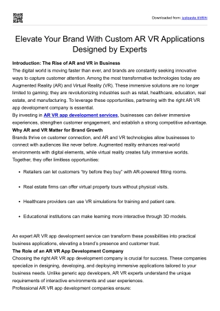 ar vr app development agency