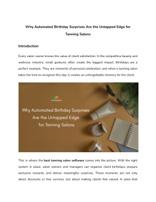 Why Automated Birthday Surprises Are the Untapped Edge for Tanning Salons
