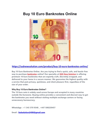 Buy 10 Euro Banknotes Online