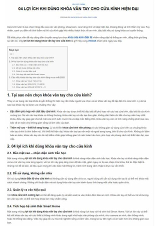 04 LỢI ÍCH KHI DÙNG KHÓA VÂN TAY CHO CỬA KÍNH HIỆN ĐẠI