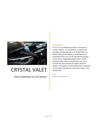 How to Maintain Car AC System – Expert Guide by Crystal Valet