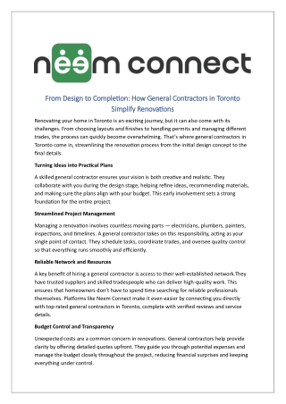 General Contractors in Toronto