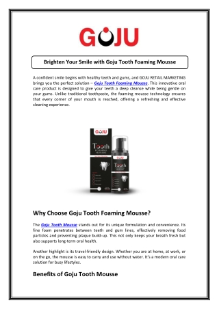 Strengthen & Freshen with Goju Tooth Mousse – Gentle Oral Care