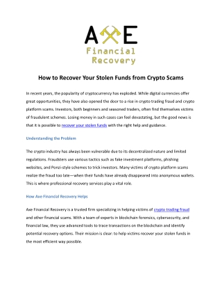 How to Recover Your Stolen Funds from Crypto Scams