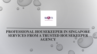 Professional Housekeeper in Singapore Services from a Trusted Housekeeper Agency