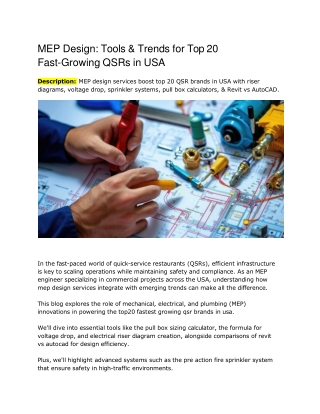 MEP Design_ Tools & Trends for Top 20 Fast-Growing QSRs in USA