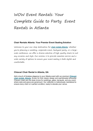 Your Complete Guide to Party  Event Rentals in Atlanta