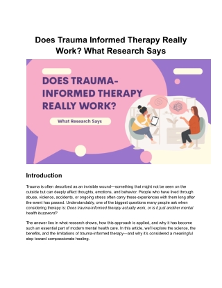The Truth About Trauma-Informed Therapy: What Science and Research Reveal