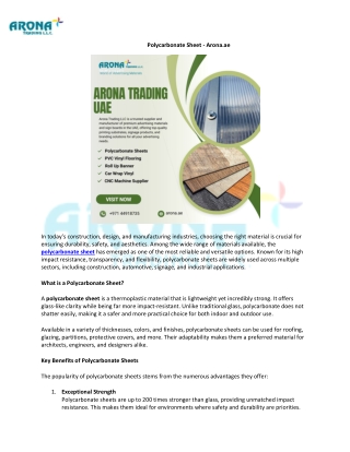 Polycarbonate Sheet - Arona.ae