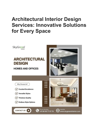 Architectural Interior Design Services_ Innovative Solutions for Every Space