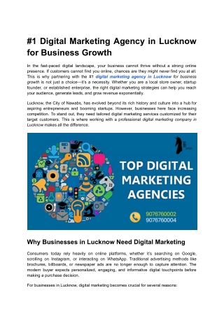 #1 Digital Marketing Agency in Lucknow for Business Growth