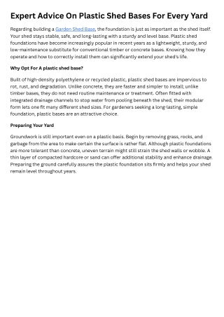 Expert Advice on Garden Shed Bases for Every Yard (1)