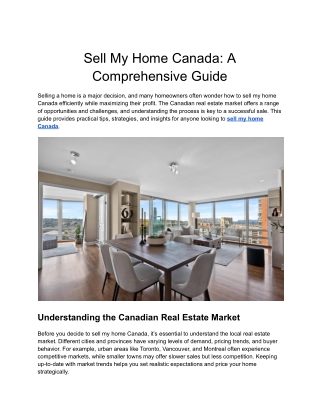 Sell My Home Canada_ A Comprehensive Guide