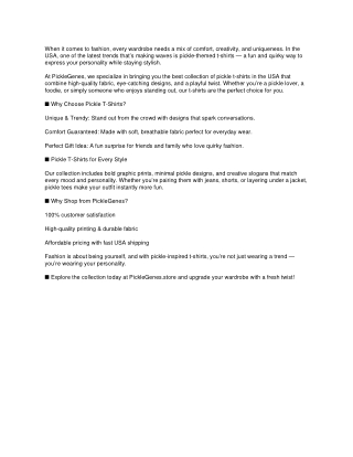 Why Pickle T-Shirts Are the Next Big Trend in USA Fashion