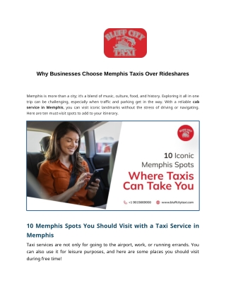 10 Iconic Memphis Spots to Visit with a Taxi Service in Memphis