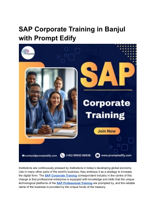 SAP Corporate Training in Banjul with Prompt Edify