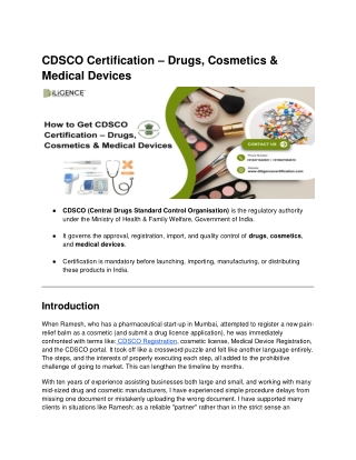 CDSCO Registration Online | Process, Documents & Compliance