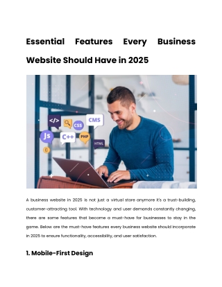 Essential Features Every Business Website Should Have in 2025