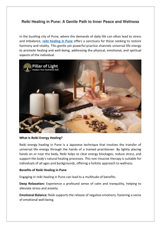 Reiki Healing in Pune A Gentle Path to Inner Peace and Wellness
