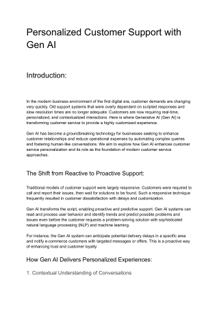 Personalized Customer Support with Gen AI