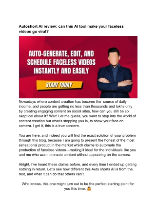 AutoShorts Ai Review: Pros, Cons & Real Results