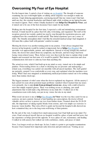 Overcoming My Fear of Eye Hospital