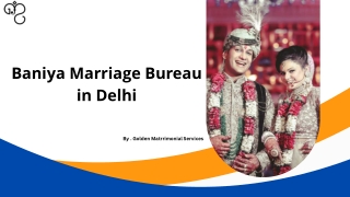 Baniya Marriage Bureau in Delhi