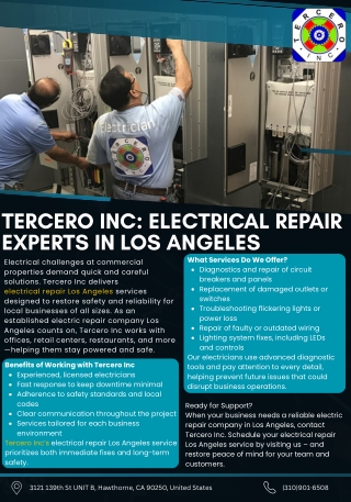 Tercero Inc Electrical Repair Experts in Los Angeles