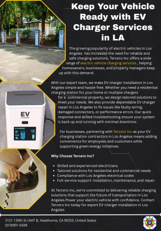 Keep Your Vehicle Ready with EV Charger Services in LA