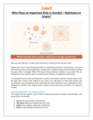 Graha or Nakshatra What Shapes Your Kundali - ZODIAQ