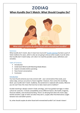 What to Do When Kundlis Don’t Match in Marriage - ZODIAQ