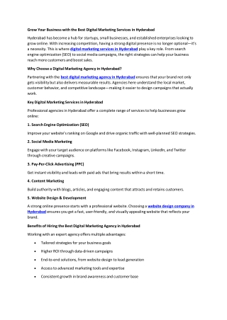 Best Digital Marketing Services in Hyderabad | Website Design Company