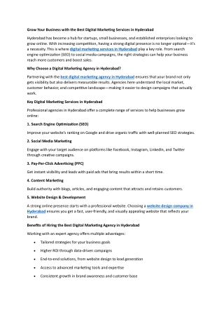 Best Digital Marketing Services in Hyderabad | Website Design Company