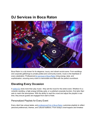 DJ Services in Boca Raton