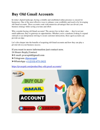 Buy Old Gmail Accounts Professional Aged Profiles for Marketing