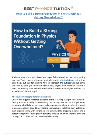 How to Build a Strong Foundation in Physics Without Getting Overwhelmed