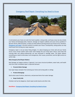 Emergency Roof Repair: Everything You Need to Know