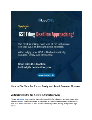 How to File Your Tax Return Easily and Avoid Common Mistakes