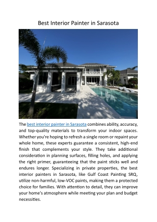 Best Interior Painter in Sarasota