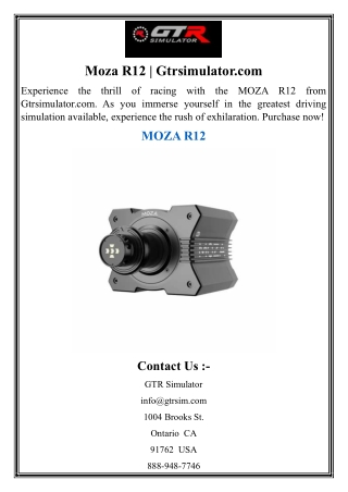 Moza R12  Gtrsimulator