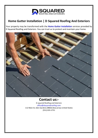 Home Gutter Installation | D Squared Roofing And Exteriors