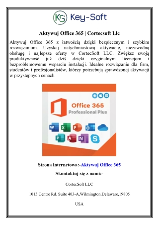 Aktywuj Office 365  Cortecsoft Llc