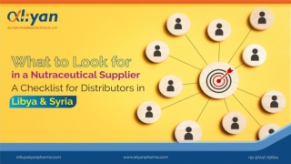 Nutraceutical Supplier: A Checklist for Distributors in Libya & Syria